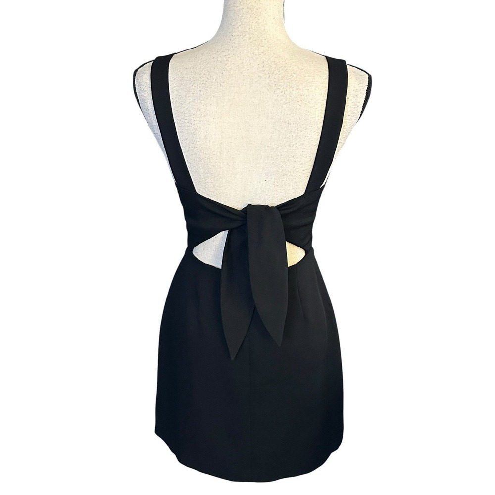 Aritzia Wilfred Aperature Tie-Back Black Noir Mini Dress Size 4‎ - Picture 6 of 14